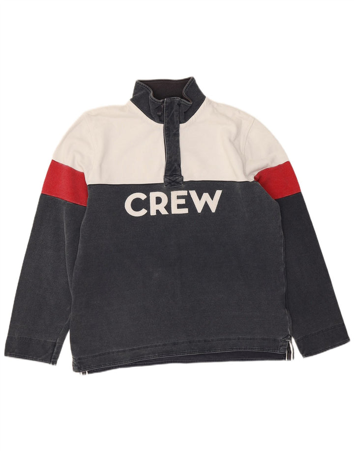 Crew Clothing Felpa con grafica da uomo Maglione grande color block blu navy