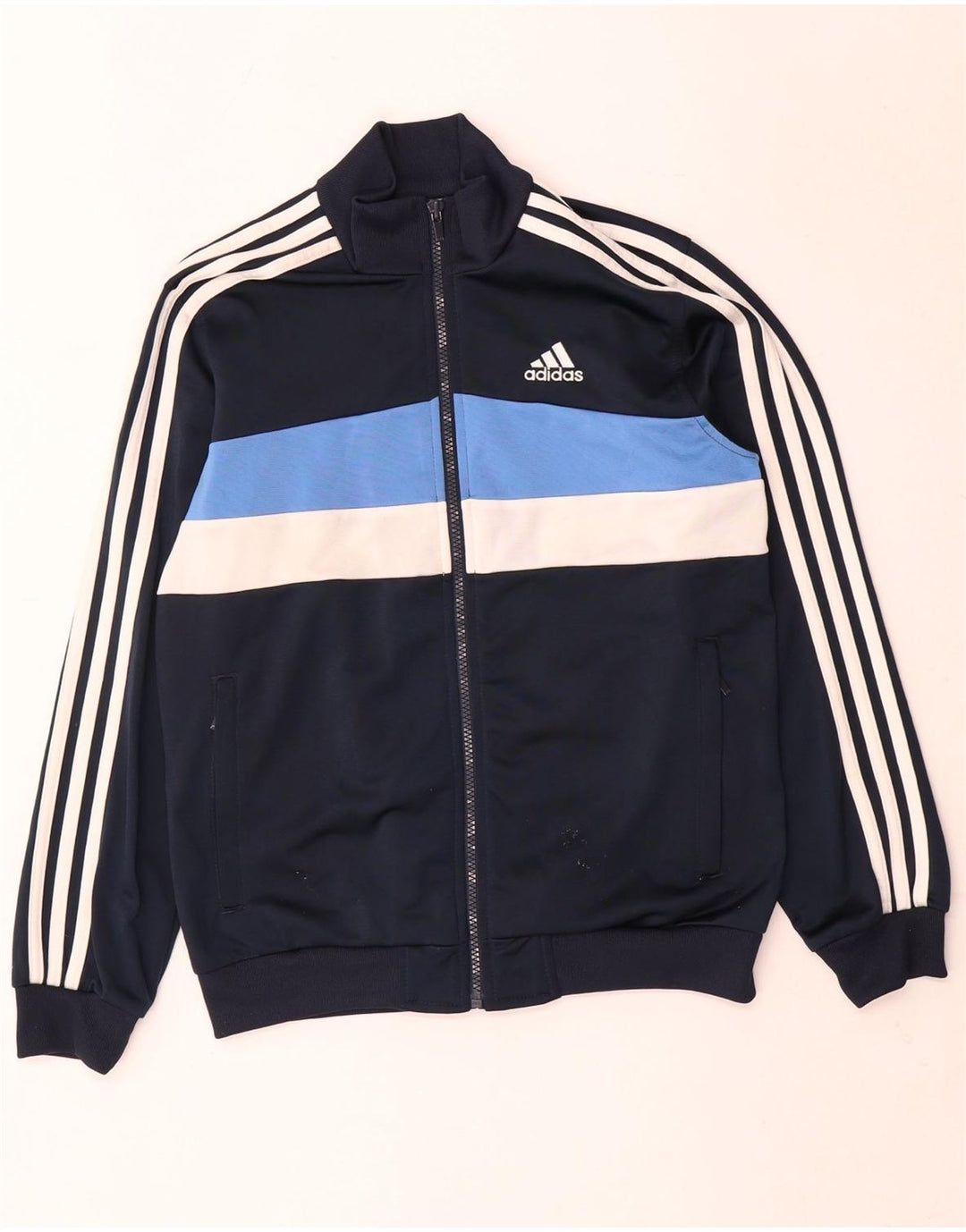 Giacca da tuta da ragazzo Adidas 11-12 anni Blu Navy Colourblock