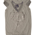 Camicetta grafica da donna Gas Top UK 14 Cotone a righe grandi grigie