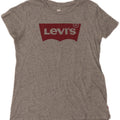 LEVI'S Womens Graphic T-Shirt Top UK 14 Medium Grey Flecked Cotton Vintage Levi's and Second-Hand Levi's from Messina Hembry 