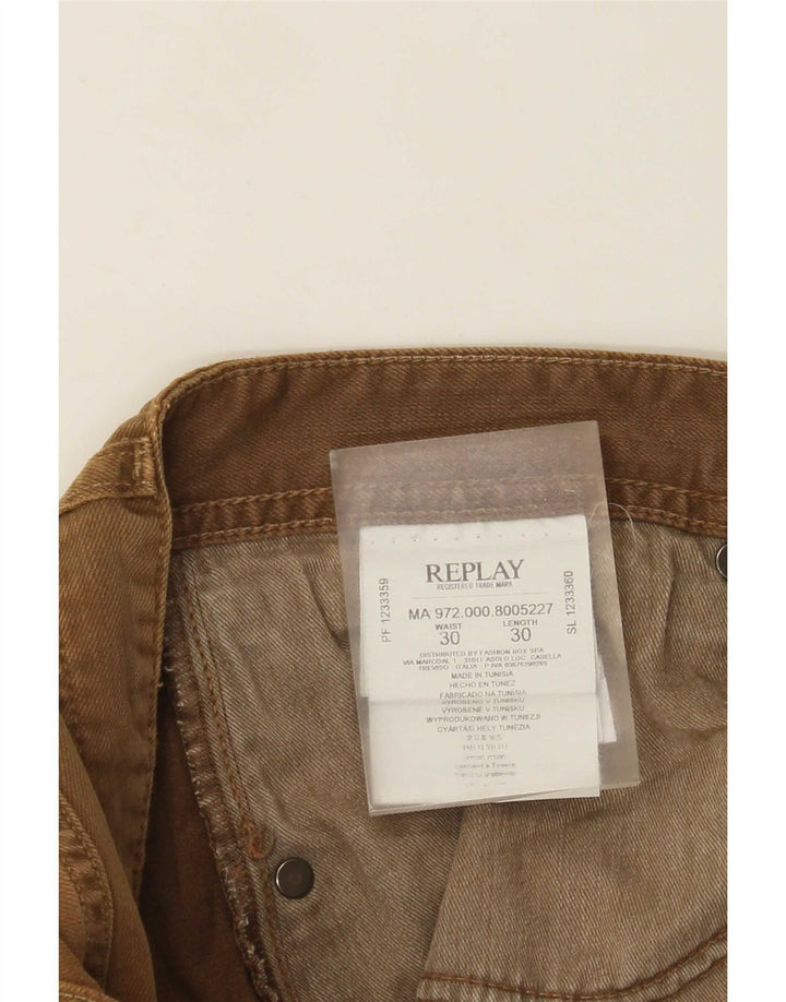 Replay Jeans slim da uomo W30 L30 in cotone marrone