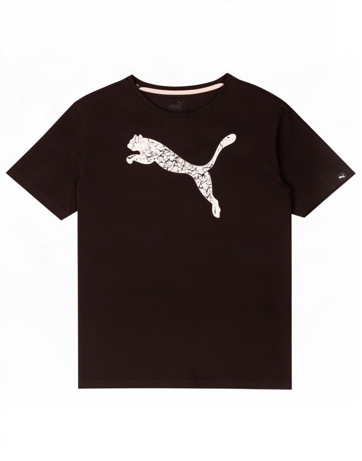 T-shirt grafica da uomo Puma Top in cotone nero medio
