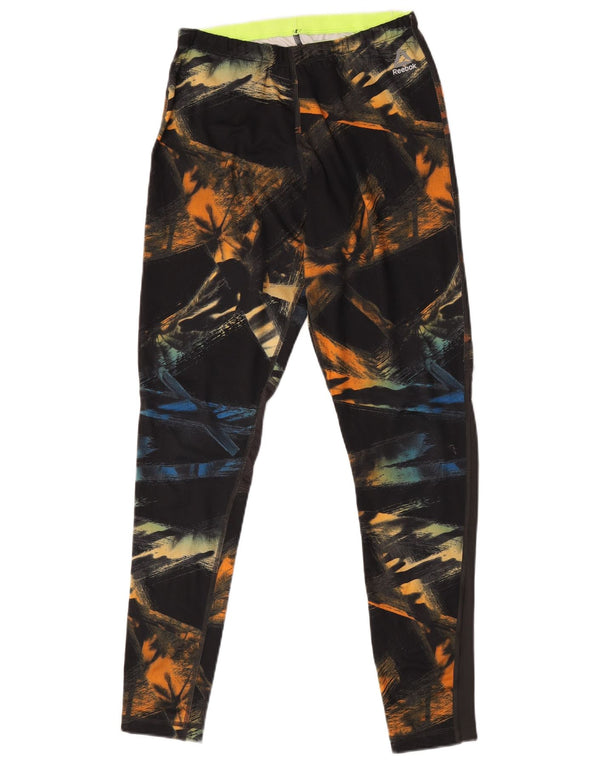 Leggings Reebok da donna con motivo astratto UK 12/14 medio nero