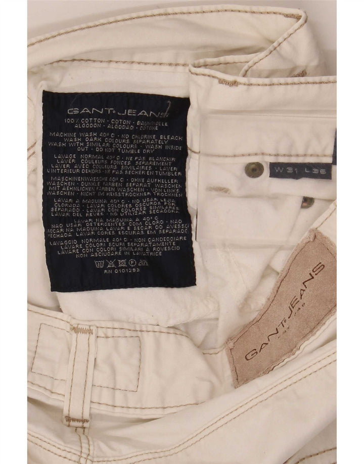 Jeans dritti da uomo Gant W31 L33 cotone bianco