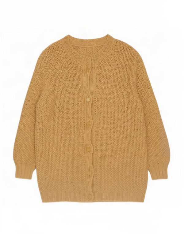 Maglione cardigan da donna vintage UK 18 XL Beige