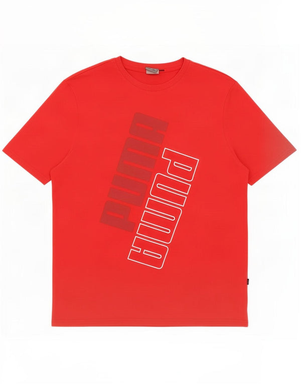 T-shirt grafica da uomo Puma XL rossa in cotone