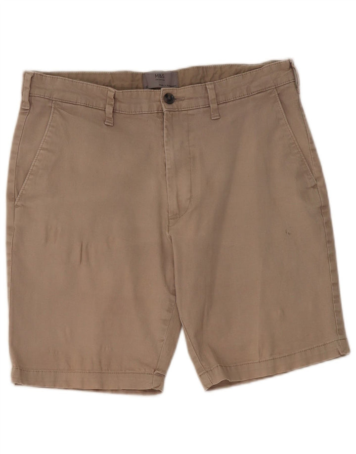 Pantaloncini chino da uomo Marks & Spencer W32 cotone grigio medio