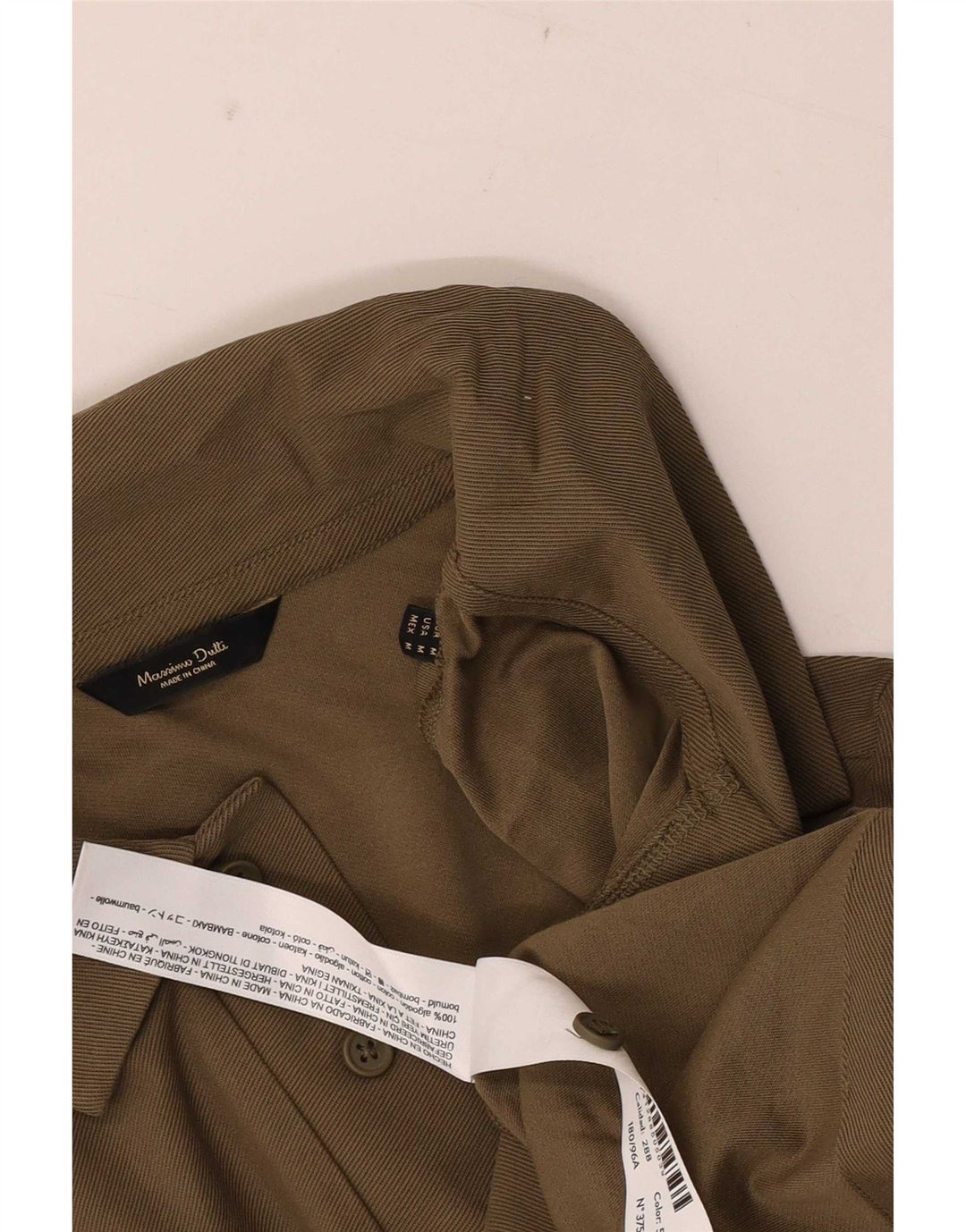 Polo da uomo Massimo Dutti in cotone kaki medio