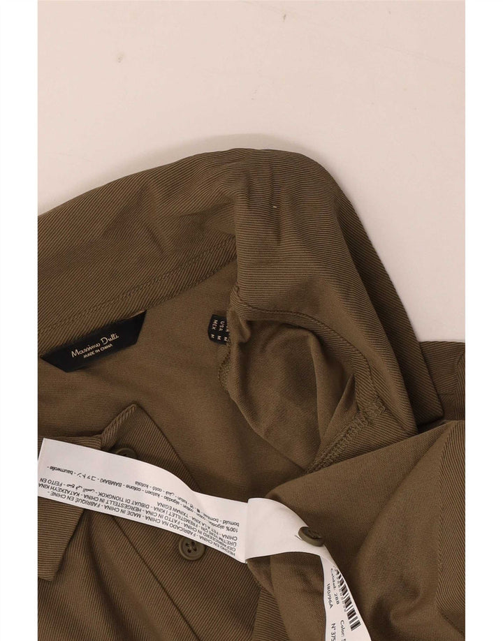 Polo da uomo Massimo Dutti in cotone kaki medio