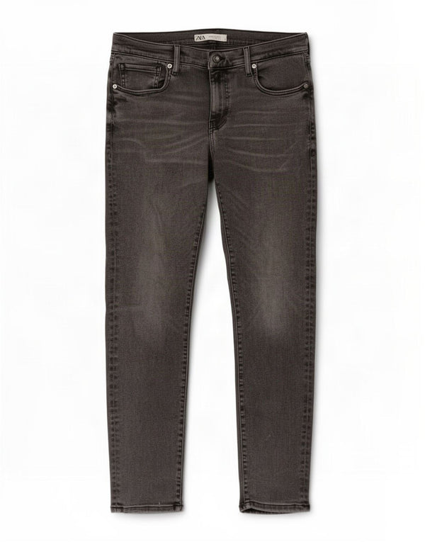 Jeans skinny da uomo Zara EU 42 Large W32 L30 Cotone grigio