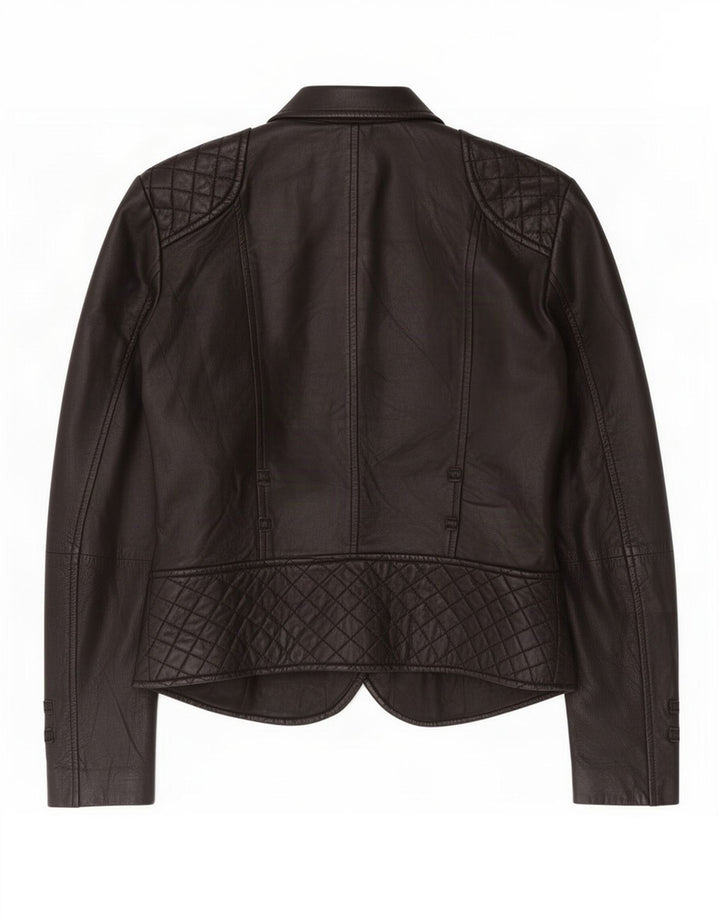 Giacca in pelle da donna Zara UK 12 media nera