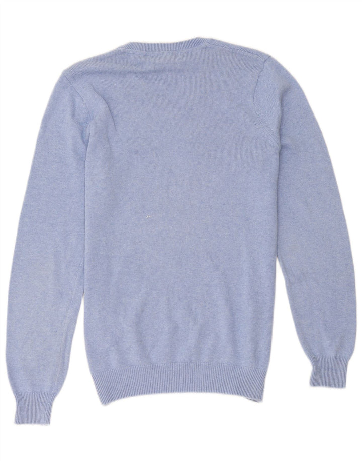 Maglione da uomo con scollo a V Marks & Spencer piccolo cotone blu