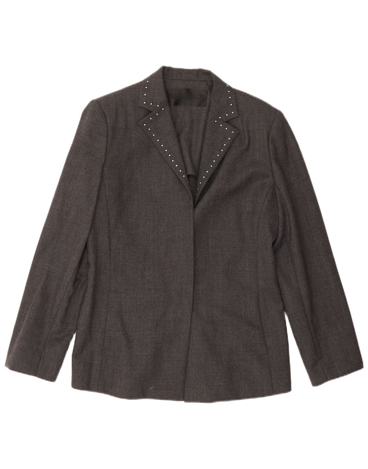 Giacca Blazer Aperta Donna Pancaldi&B IT 46 Large Grigio Lana Vergine