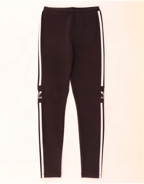 Leggings grafici da donna Adidas UK 12 cotone medio nero
