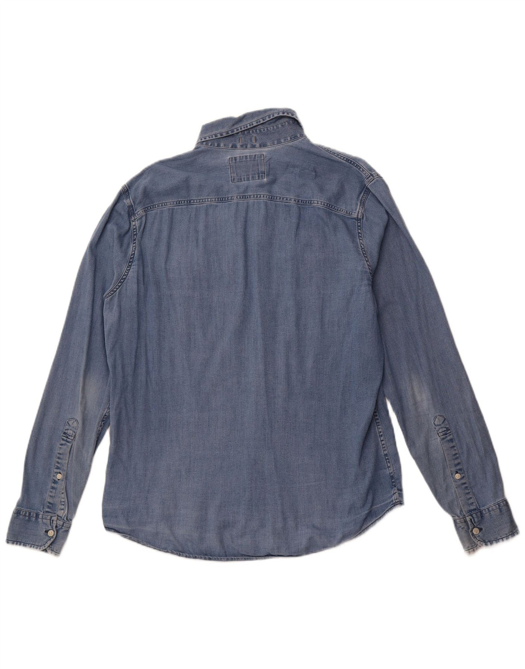 Camicia di jeans da uomo HOLLISTER in cotone blu medio