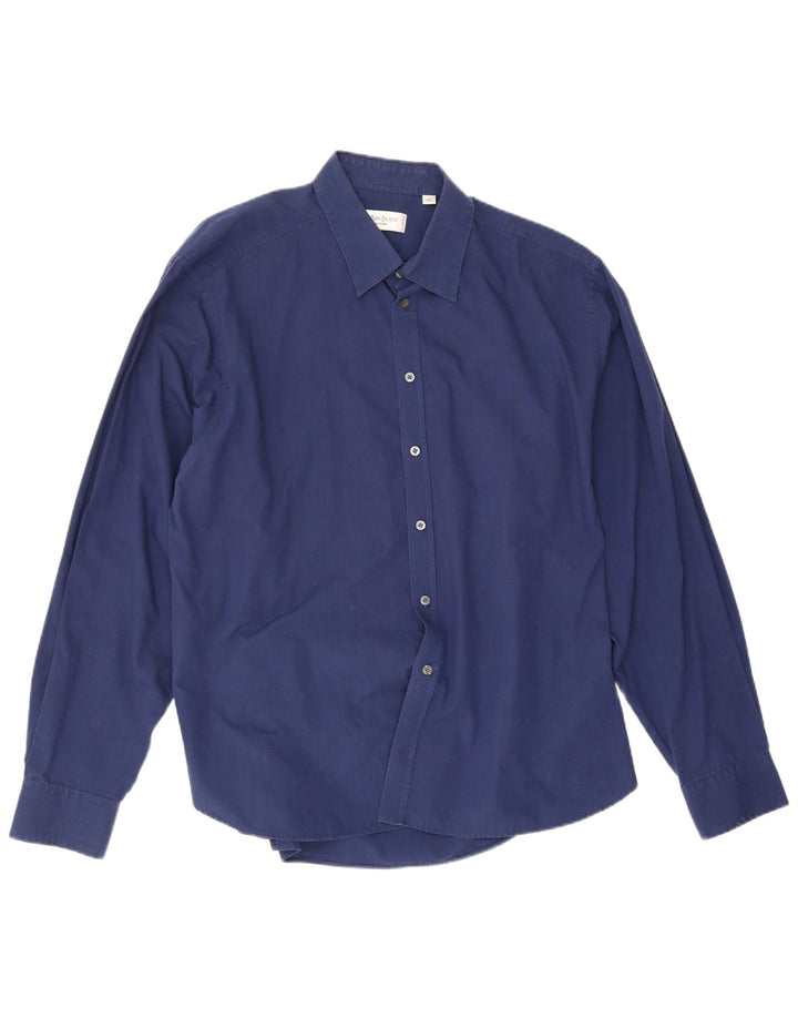 Camicia da uomo Yves Saint Laurent 2XL cotone blu navy