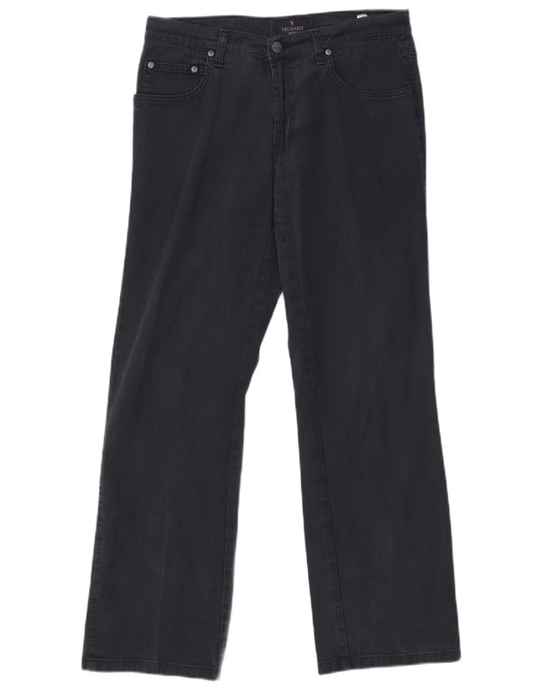 Pantaloni Casual Dritti Donna TRUSSARDI W31 L29 Blu Navy Cotone