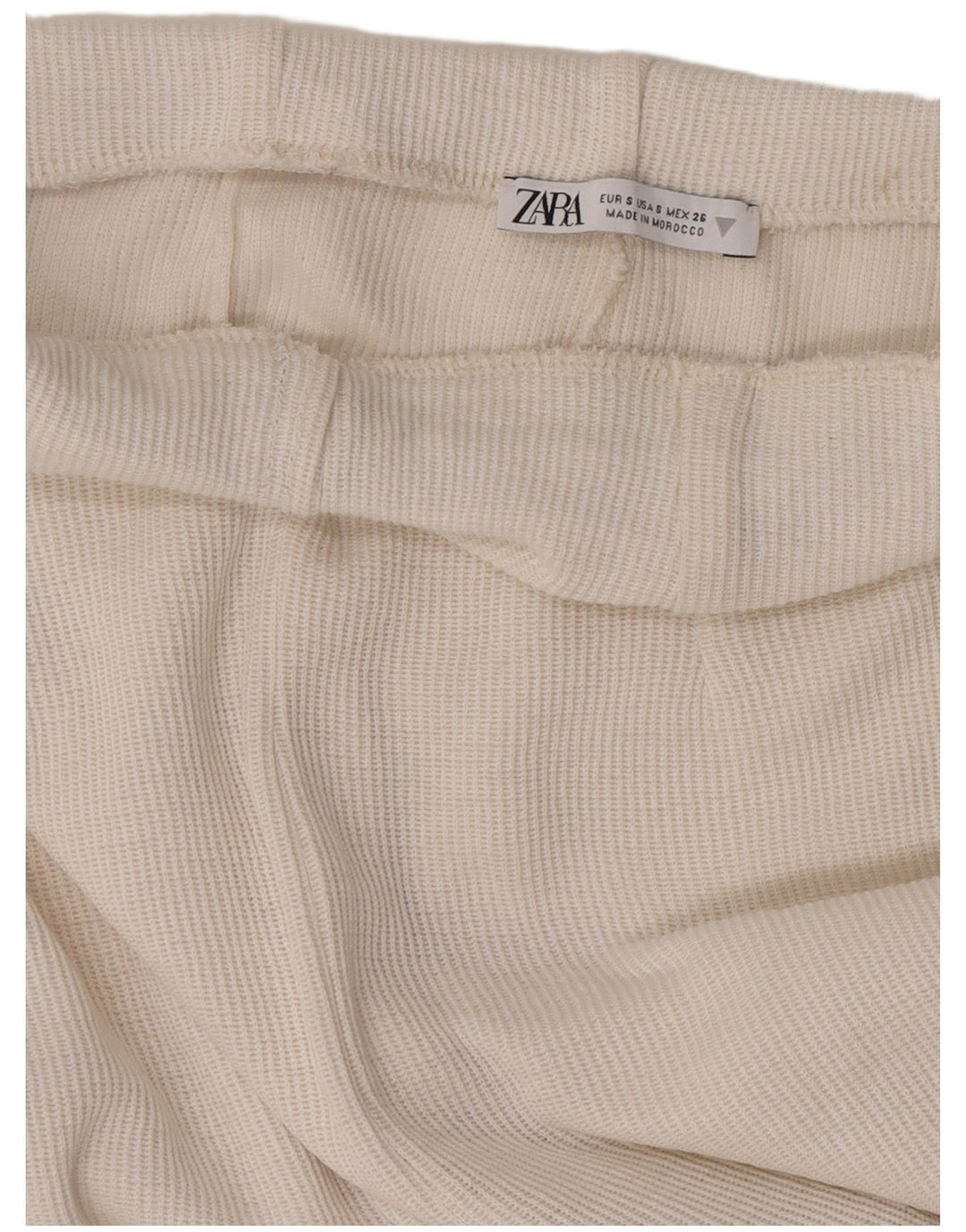 Pantaloni della tuta Capri da donna Zara UK 10 piccoli bianchi
