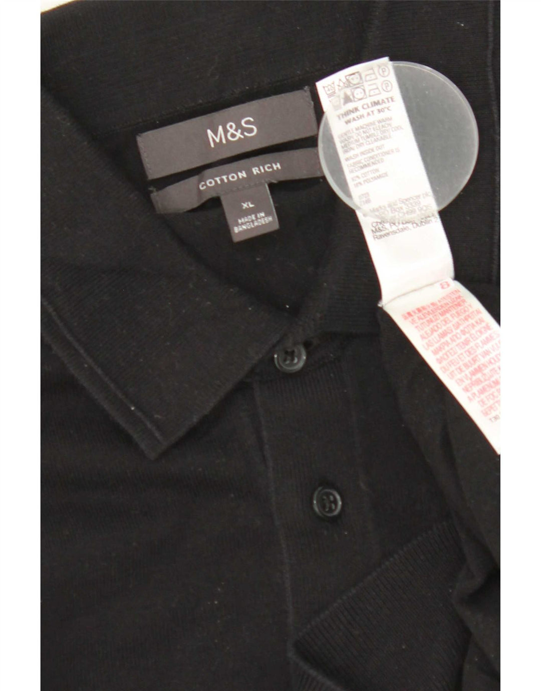 Maglione maglione collo alto da uomo Marks & Spencer XL cotone nero