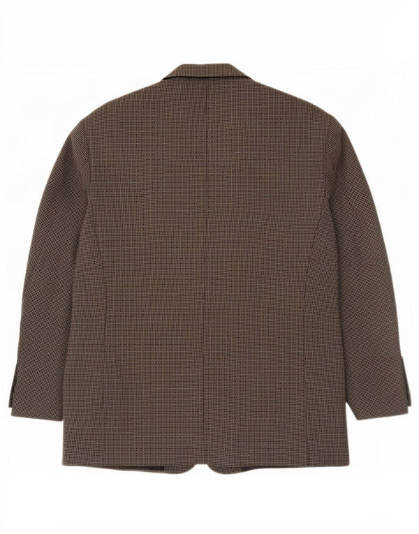 Marks & Spencer Mens 3 Button Blazer Jacket UK 44 XL Grey Gingham New Wool