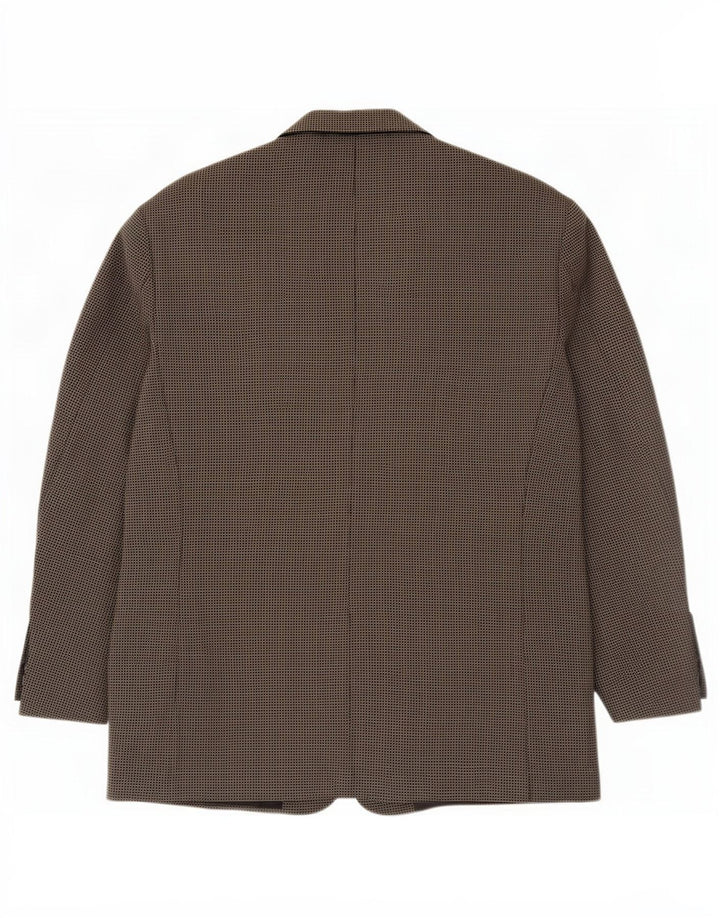 Giacca blazer a 3 bottoni da uomo Marks & Spencer UK 44 XL lana vergine a quadretti grigia