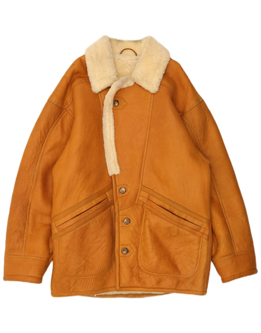 Giubbotto in shearling vintage da uomo IT 48 Marrone medio