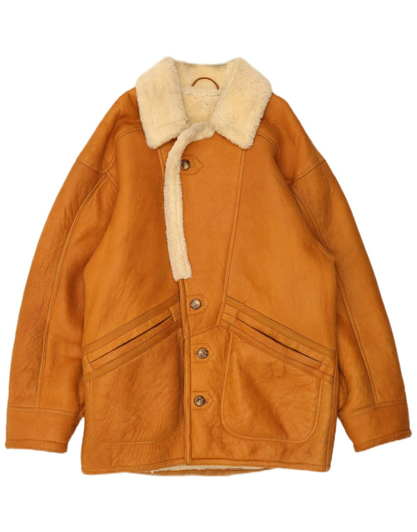 Giubbotto in shearling vintage da uomo IT 48 Marrone medio