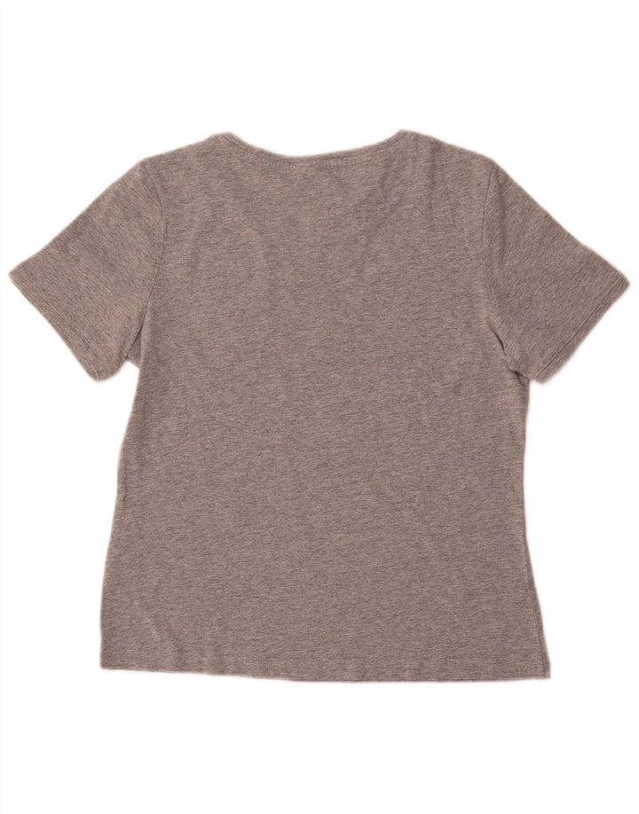 ADIDAS Womens T-Shirt Top UK 14 Medium Grey Cotton