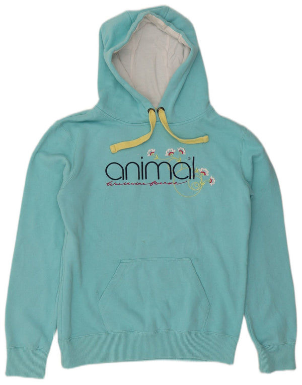 Maglione con cappuccio grafico da donna Animal UK 14 grande cotone blu