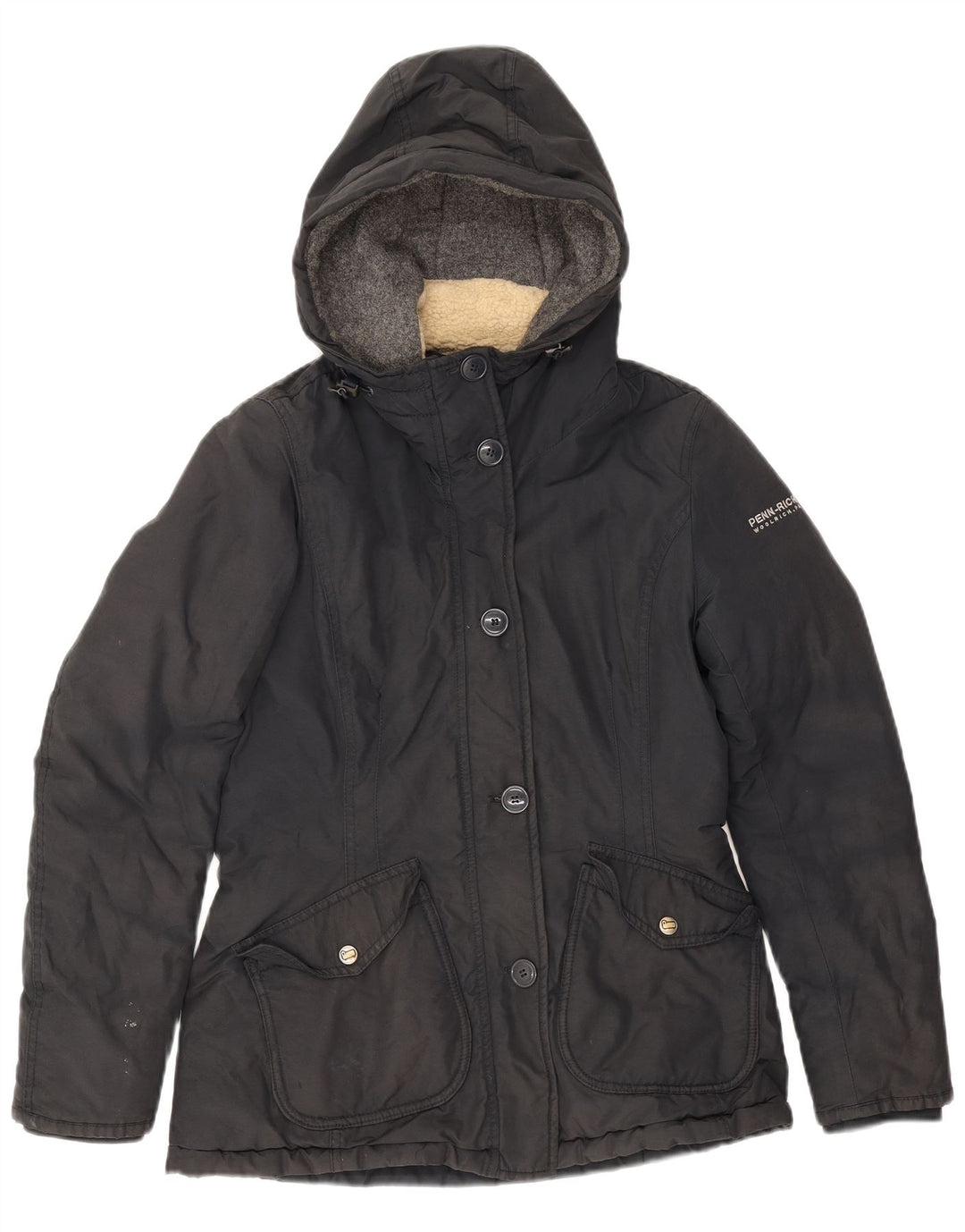 Giacca a vento con cappuccio da donna Woolrich UK 10 piccola nera