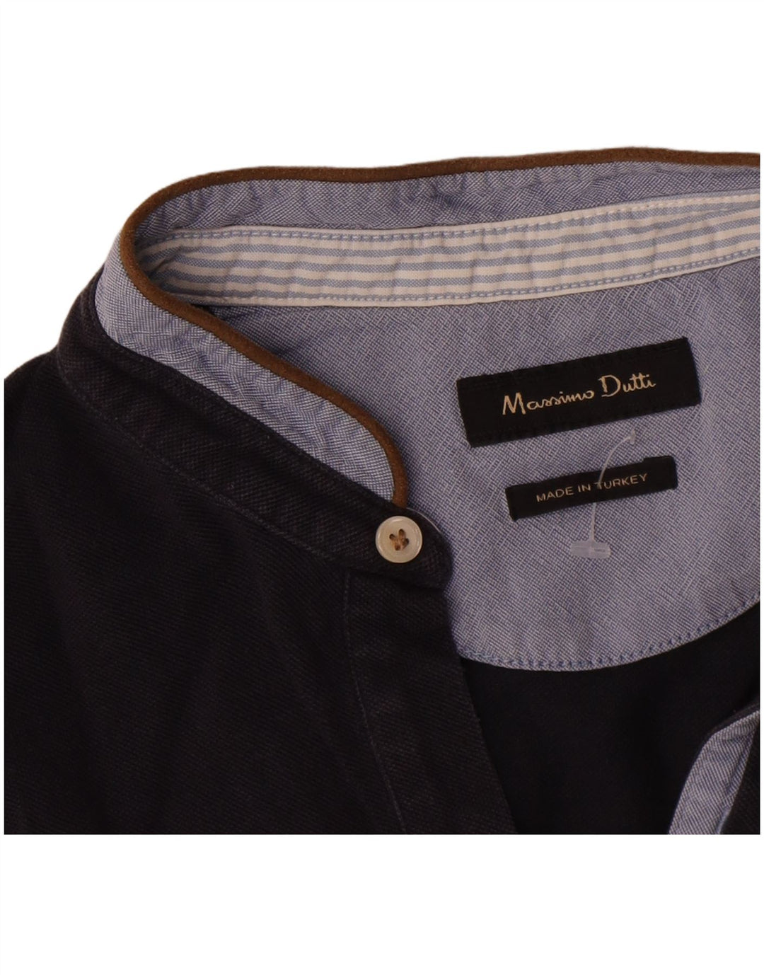 Polo da uomo Massimo Dutti in cotone color block medio blu navy