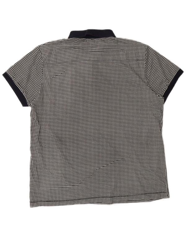 Polo da uomo French Connection 2XL cotone pied de poule nero