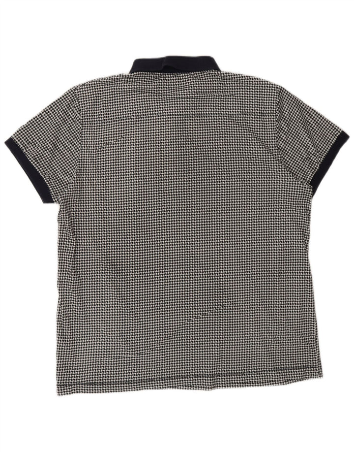Polo da uomo French Connection 2XL cotone pied de poule nero