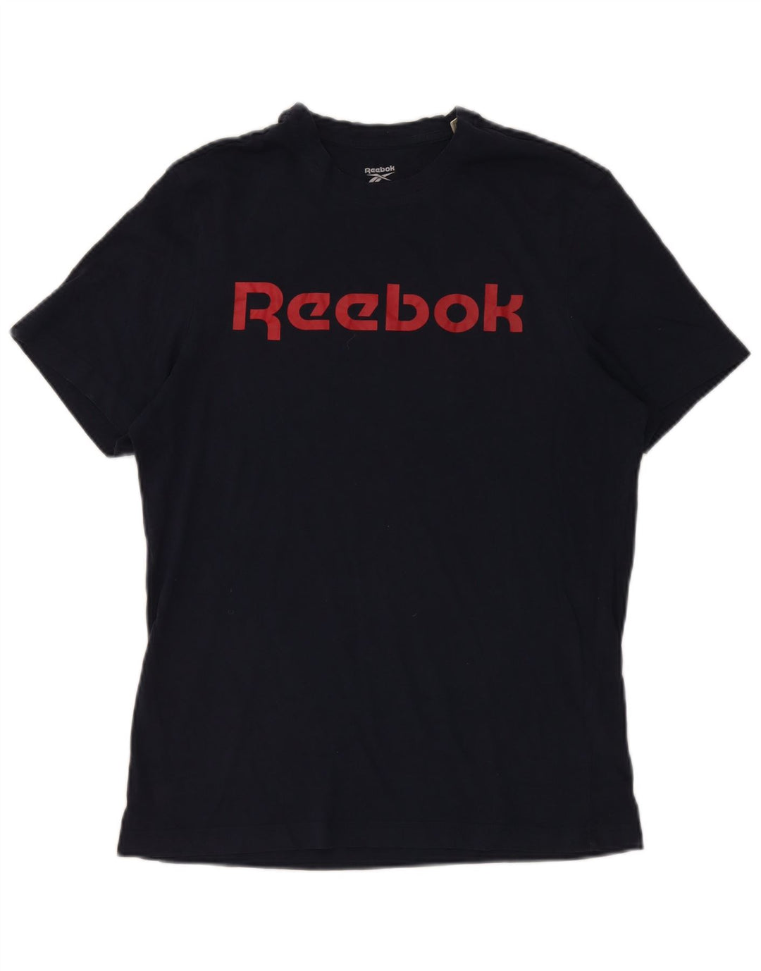 T-shirt grafica da uomo Reebok Top Large in cotone blu navy