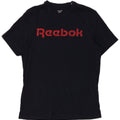 T-shirt grafica da uomo Reebok Top Large in cotone blu navy