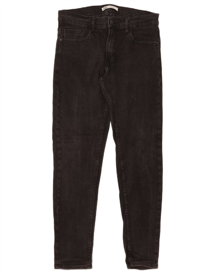 Jeans slim da uomo Zara EU 44 Large W34 L31 Nero