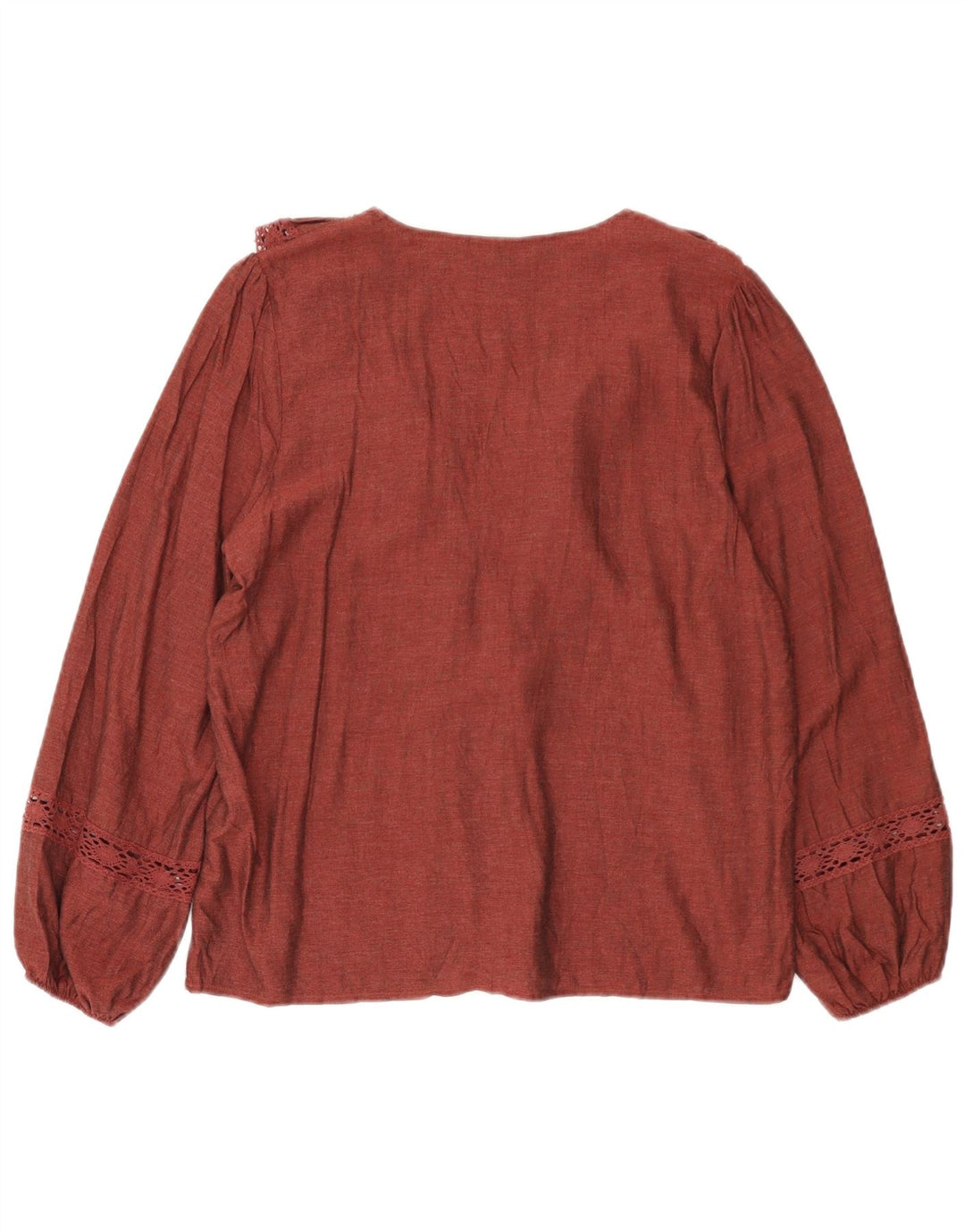 Blusa oversize da donna Zara con volant sul davanti, taglia UK 10, piccola in viscosa rossa