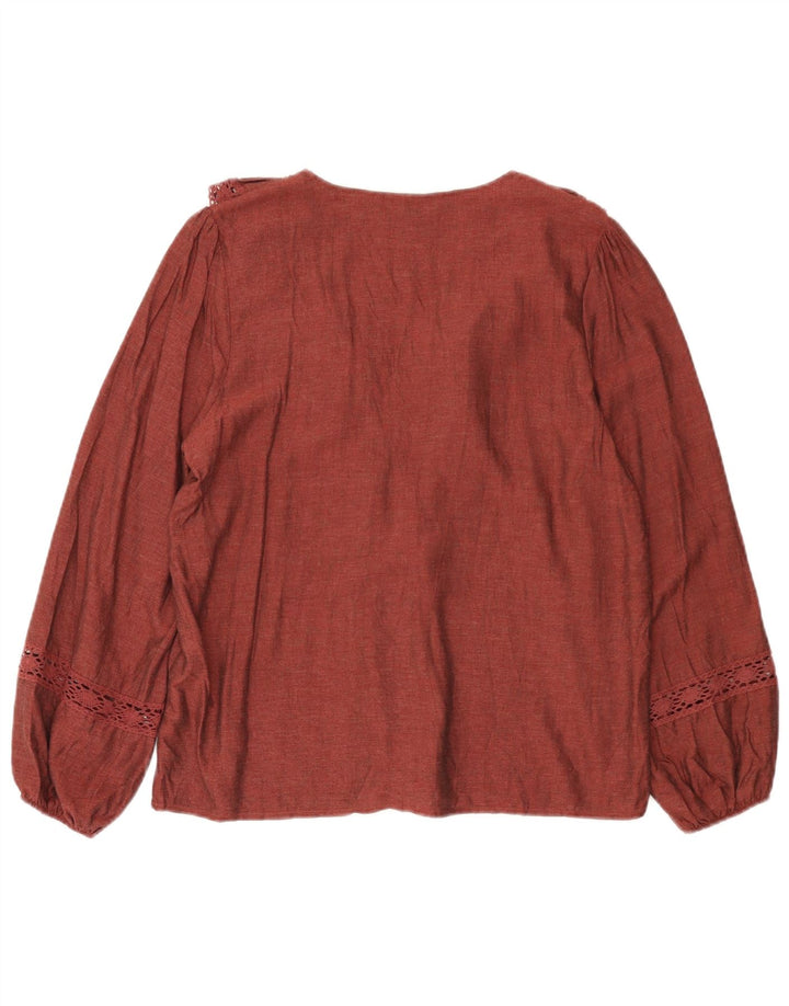 Blusa oversize da donna Zara con volant sul davanti, taglia UK 10, piccola in viscosa rossa