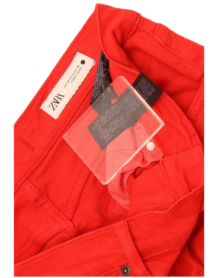 Jeans dritti da donna Zara EU 40 medio W30 L27 cotone rosso