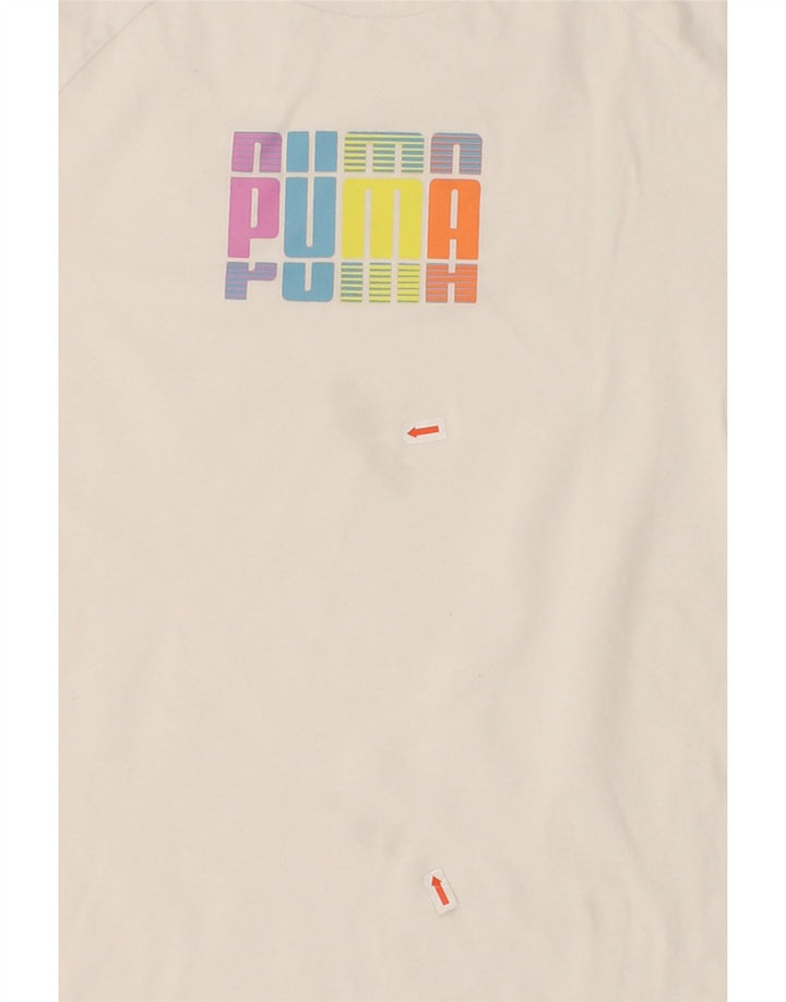 PUMA Mens Graphic T-Shirt Top Small White Cotton Vintage Puma and Second-Hand Puma from Messina Hembry 