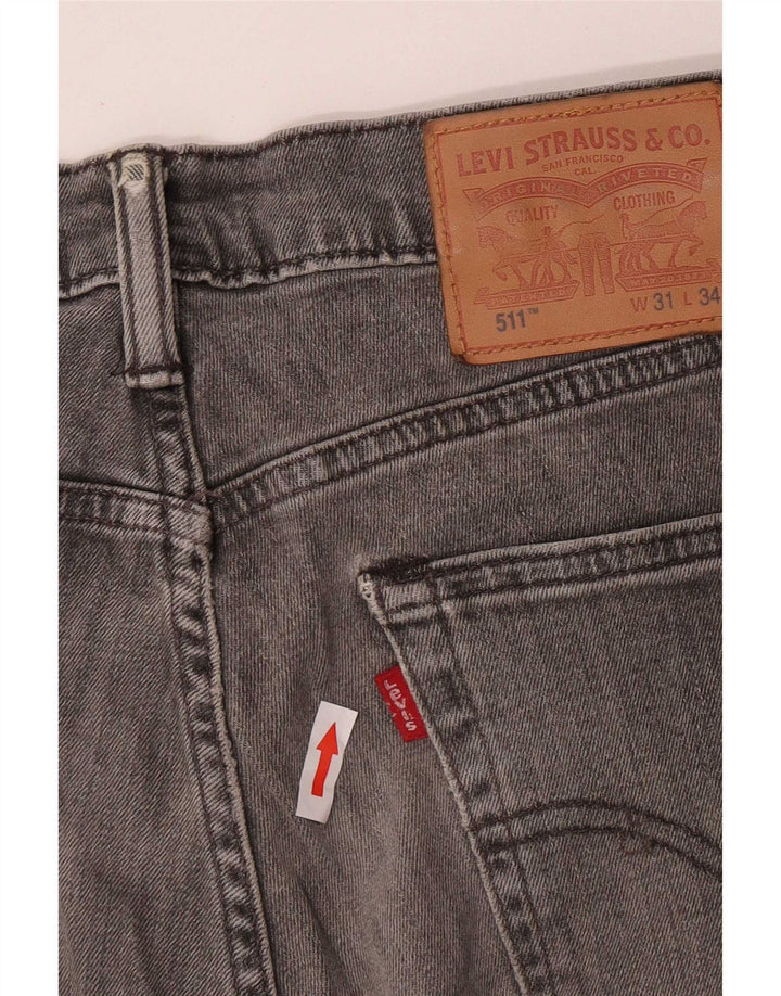 Levi's Uomo 511 Slim Jeans W31 L34 Cotone Grigio