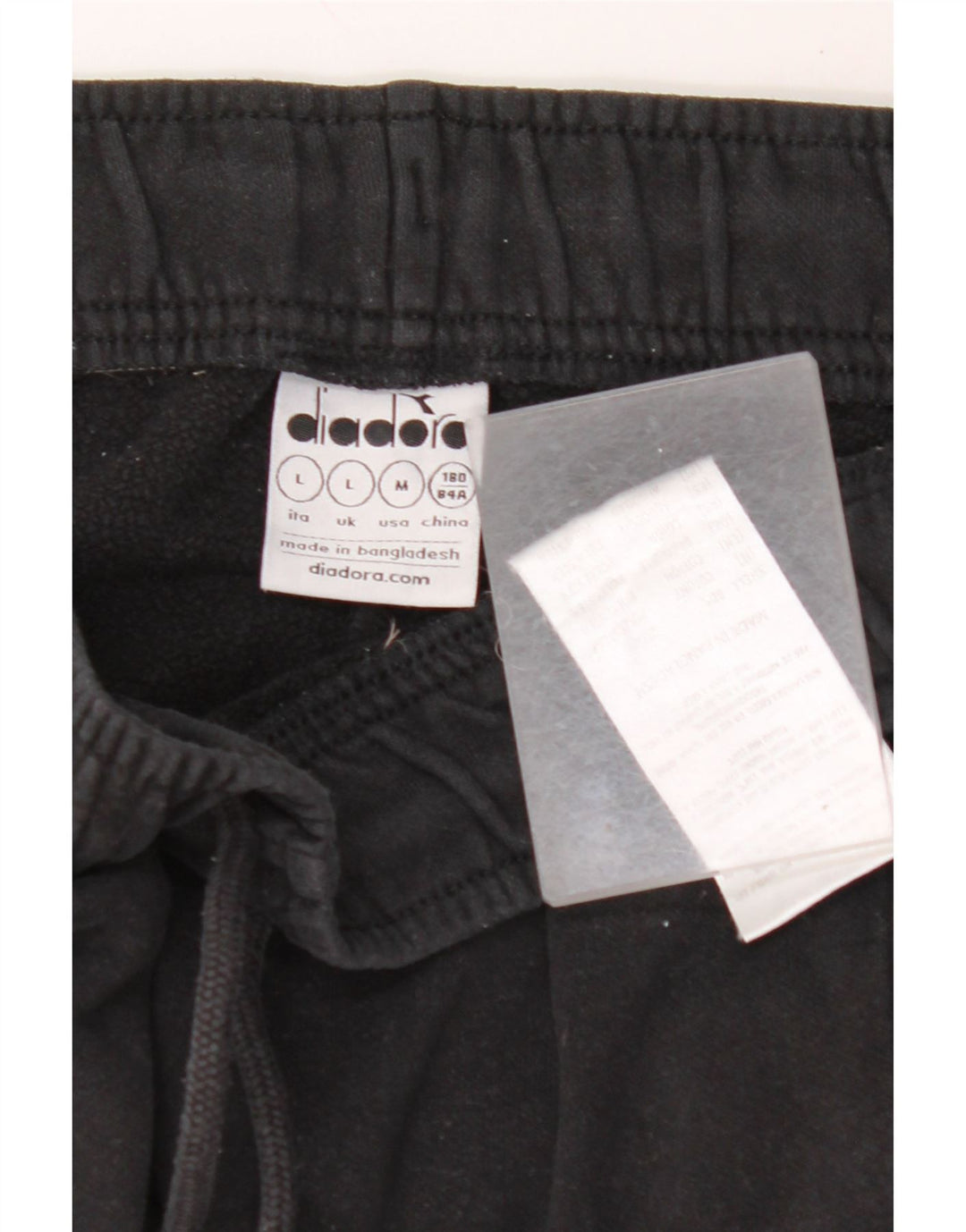 DIADORA Pantaloni Tuta Uomo Joggers Large Nero Colourblock Cotone