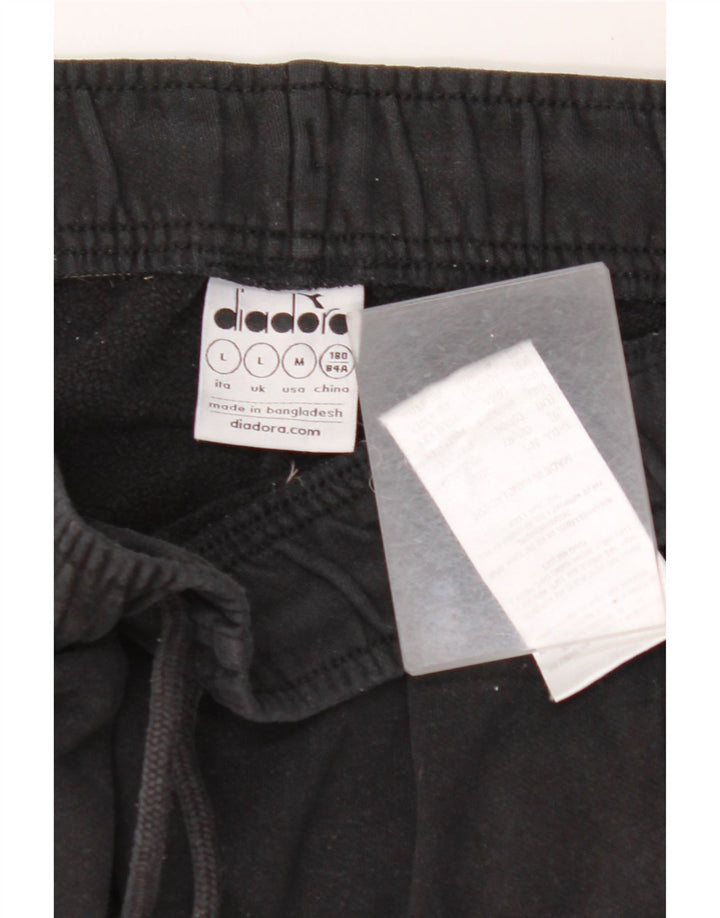 DIADORA Pantaloni Tuta Uomo Joggers Large Nero Colourblock Cotone