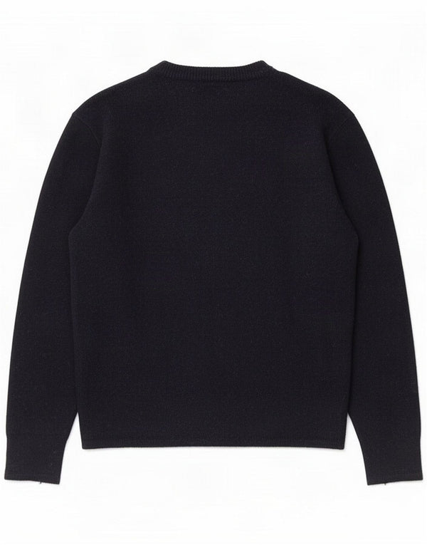 Replay Womens Crew Neck Jumper Sweater UK 14 Large Navy Blue Flecked