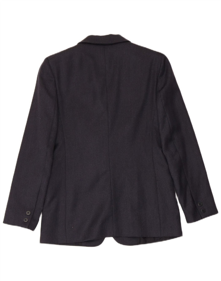 MISSTWIDD Giacca Blazer da Donna a 2 Bottoni IT 40 Piccola in Lana Vergine Blu Navy