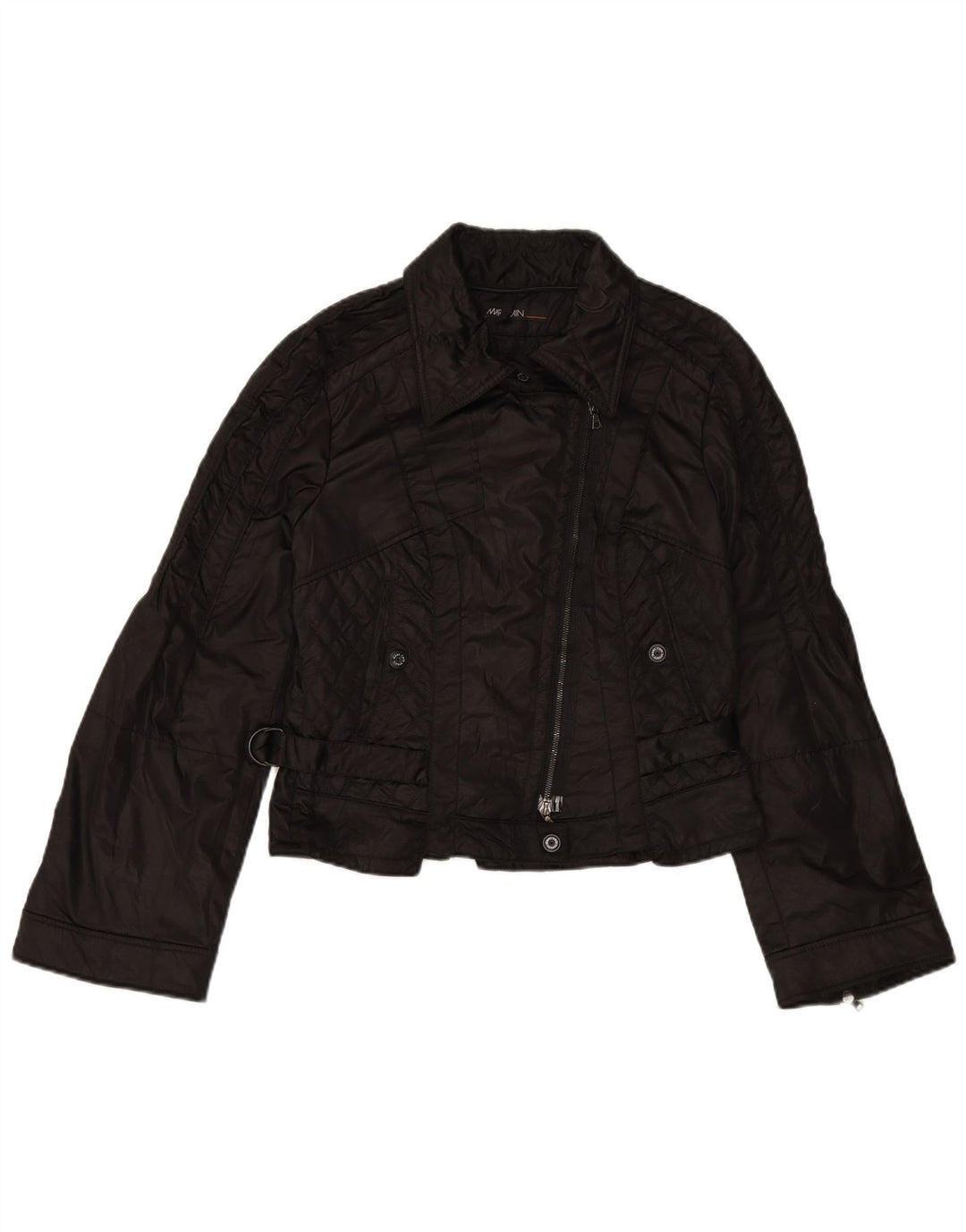 Giacca da motociclista trapuntata da donna MARC CAIN UK 12 media nera