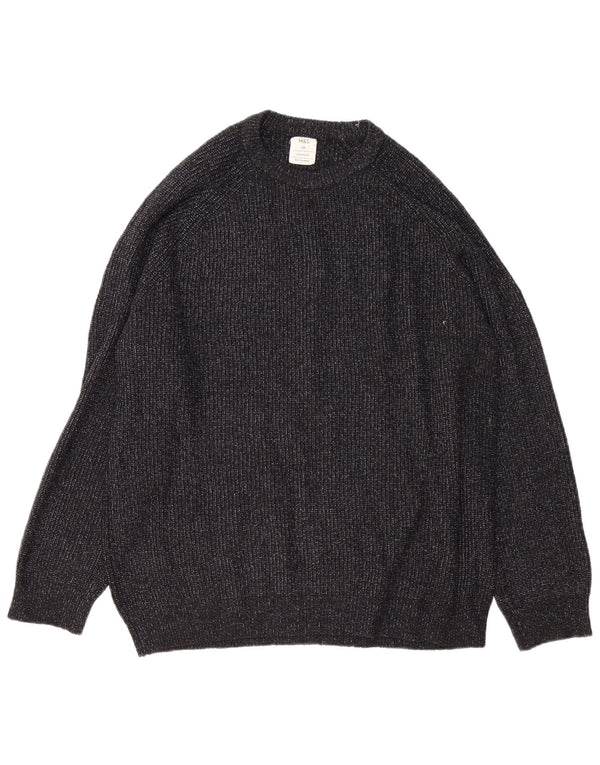Maglione maglione girocollo da uomo Marks & Spencer 2XL poliammide screziato nero