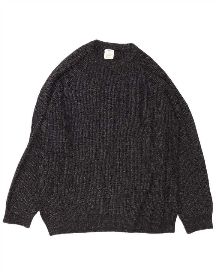 Maglione maglione girocollo da uomo Marks & Spencer 2XL poliammide screziato nero