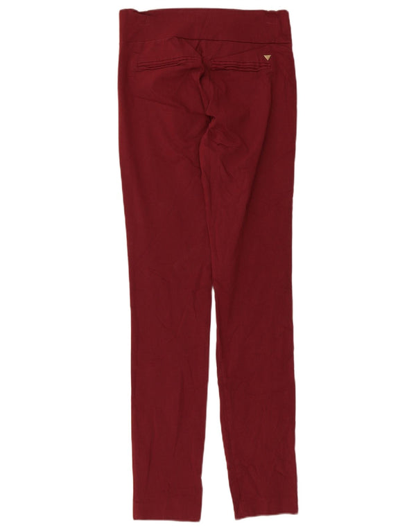 Pantaloni casual skinny da donna Guess piccoli W24 L29 Rayon bordeaux