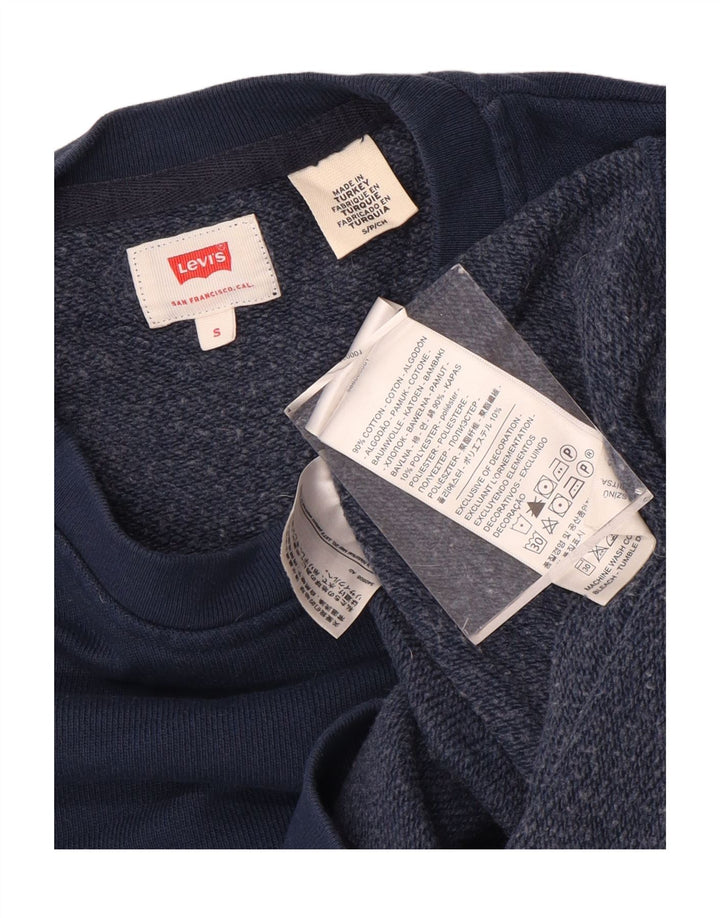 LEVI'S Felpa con grafica da uomo Maglione piccolo in cotone blu navy